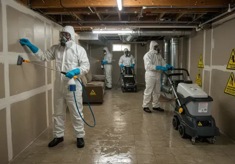 Basement Moisture Removal and Structural Drying process in Eyota, MN